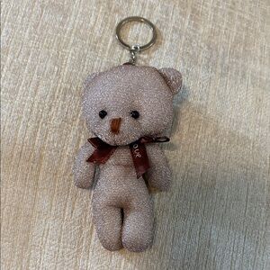 Source Unknown Glittery Brown Bear Keychain